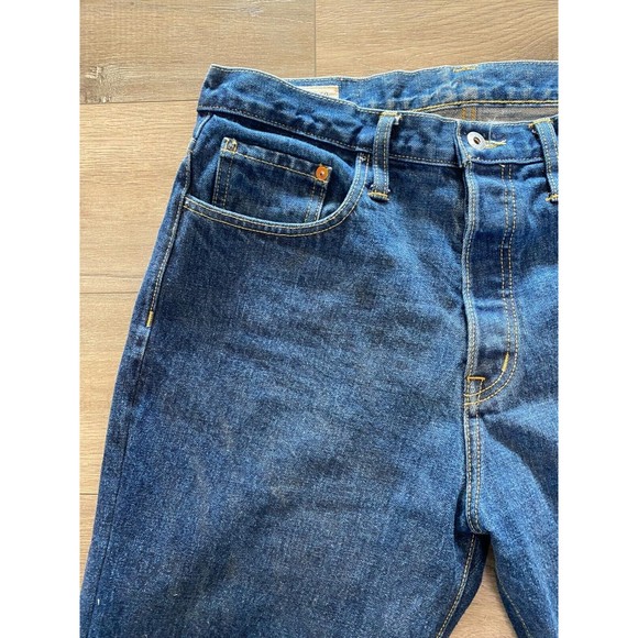 Best Made Co Men's 32X30 Button Straight Dark Wash Denim Blue Jeans Made In USA - Picture 3 of 9